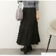 ギャザー切り替え ロングスカート ボトムス ロング丈 レディース 春 夏 秋 新作 ブラック ホワイト グレージュ カーキ M L JOCOSA 9137