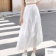 ギャザー切り替え ロングスカート ボトムス ロング丈 レディース 春 夏 秋 新作 ブラック ホワイト グレージュ カーキ M L JOCOSA 9137