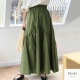 ギャザー切り替え ロングスカート ボトムス ロング丈 レディース 春 夏 秋 新作 ブラック ホワイト グレージュ カーキ M L JOCOSA 9137