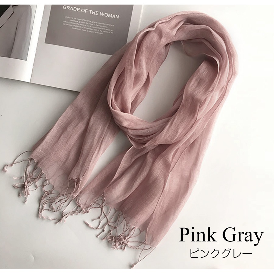 ストール レディース 大判 リネン100% 麻 天然素材 薄手 上品 無地 春 夏 秋 冬 ショール 羽織 紫外線対策 UVカット エアリー 大人 JOCOSA 8492 送料無料 即納
