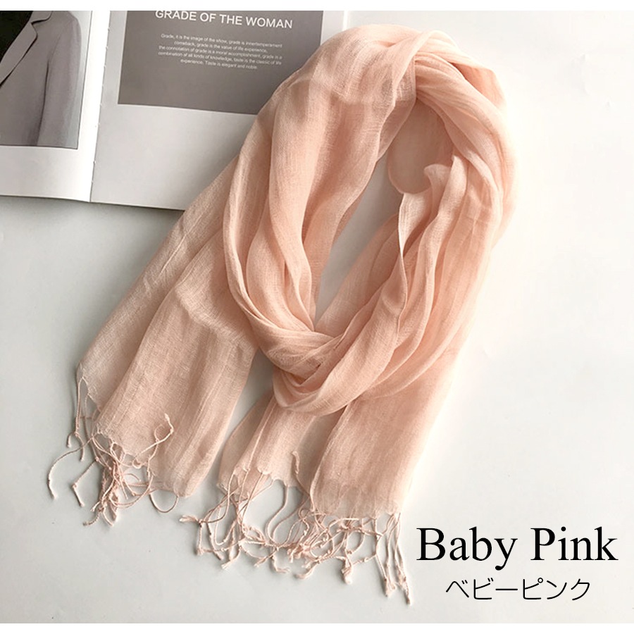 ストール レディース 大判 リネン100% 麻 天然素材 薄手 上品 無地 春 夏 秋 冬 ショール 羽織 紫外線対策 UVカット エアリー 大人 JOCOSA 8492 送料無料 即納