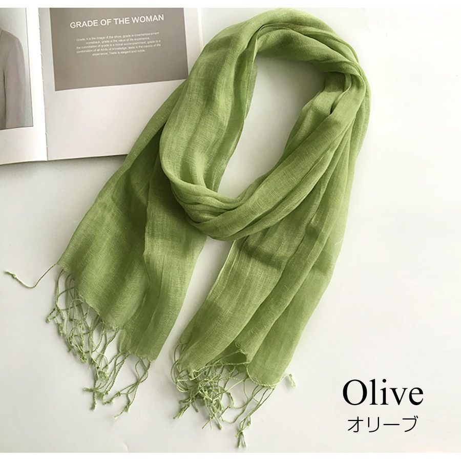 ストール レディース 大判 リネン100% 麻 天然素材 薄手 上品 無地 春 夏 秋 冬 ショール 羽織 紫外線対策 UVカット エアリー 大人 JOCOSA 8492 送料無料 即納