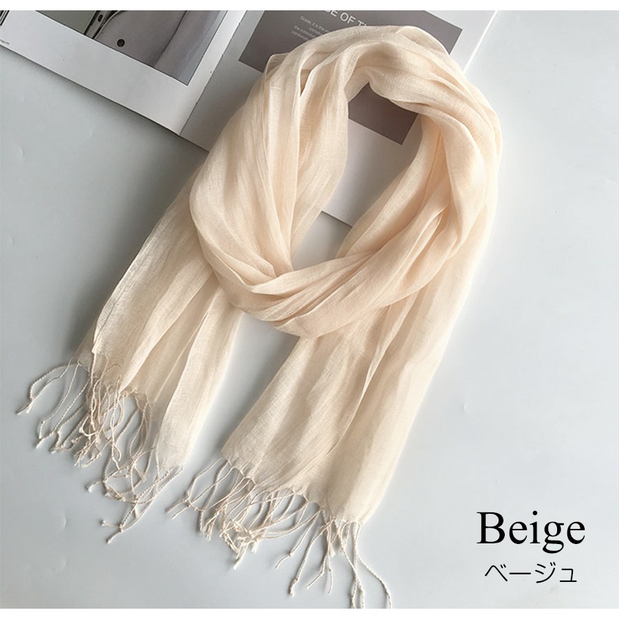 ストール レディース 大判 リネン100% 麻 天然素材 薄手 上品 無地 春 夏 秋 冬 ショール 羽織 紫外線対策 UVカット エアリー 大人 JOCOSA 8492 送料無料 即納