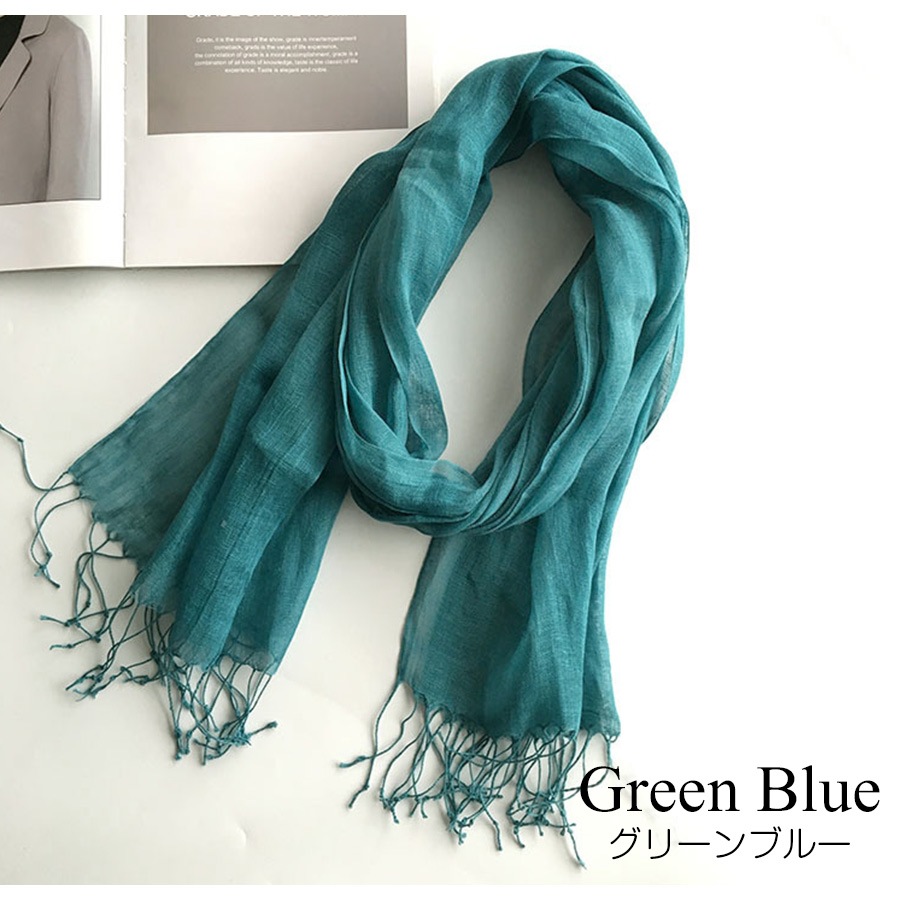 ストール レディース 大判 リネン100% 麻 天然素材 薄手 上品 無地 春 夏 秋 冬 ショール 羽織 紫外線対策UVカットエアリー 大人 JOCOSA 8493 送料無料 即納