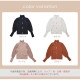 ニットトップス ハイネック シースルー ブラウス 長袖 金ボタン レース リブニット 韓国ファッション 秋 大人 キレイめ 上品 レディース 春 新作 ブラック 黒 ホワイト 白 ベージュ ブラウン 茶色 フリーサイズ JOCOSA 7050