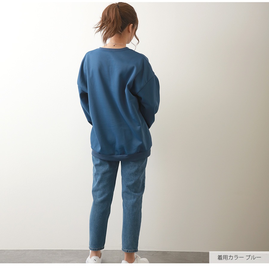 スウェット 裏起毛 ロゴ トレーナー トップス 長袖 韓国ファッション