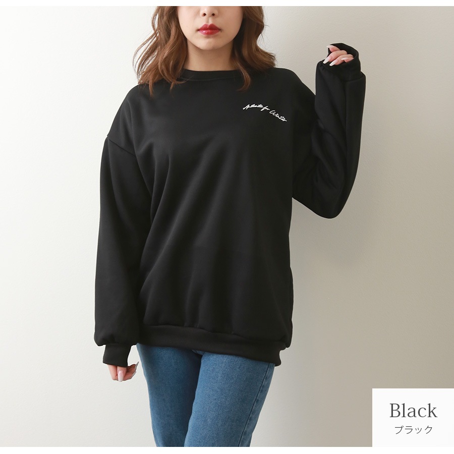 スウェット 裏起毛 ロゴ トレーナー トップス 長袖 韓国ファッション ストリート オーバーサイズ 大きいサイズ ギャル プルオーバー クルーネック レディース 秋 冬 新作 黒 緑 青 ブラック ベージュ グリーン ブルー オレンジ M L XL JOCOSA 7161