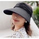サンバイザー 麦わら 帽子 リボン つば広 調整付き シンプル 春 夏 秋 新作 おしゃれ 大人可愛い ブラック ホワイト ピンク ブラウン アイボリー フリーサイズ JOCOSA 9432