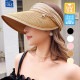 サンバイザー 麦わら 帽子 リボン つば広 調整付き シンプル 春 夏 秋 新作 おしゃれ 大人可愛い ブラック ホワイト ピンク ブラウン アイボリー フリーサイズ JOCOSA 9432
