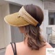 サンバイザー 麦わら 帽子 リボン つば広 調整付き シンプル 春 夏 秋 新作 おしゃれ 大人可愛い ブラック ホワイト ピンク ブラウン アイボリー フリーサイズ JOCOSA 9432