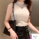 トップス リブニット ハイネック ノースリーブ 薄手 レディース フリーサイズ JOCOSA 7247