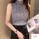 トップス リブニット ハイネック ノースリーブ 薄手 レディース フリーサイズ JOCOSA 7247