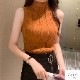 トップス リブニット ハイネック ノースリーブ 薄手 レディース フリーサイズ JOCOSA 7247