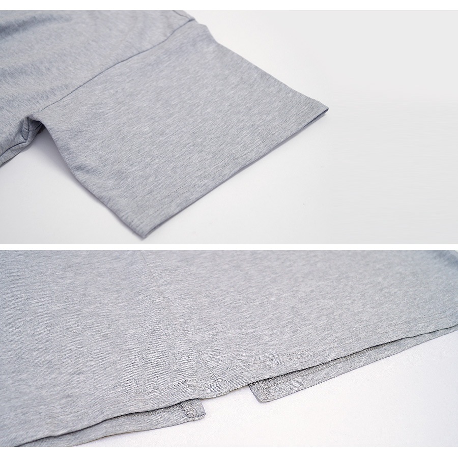 ワンピース レディース 半袖 ミモレ丈 ウエストクロス フロントリボン バックスリット 膝下丈 綿 薄手 春 夏 秋 冬 シンプル ブラック 黒 グレー JOCOSA 8819 送料無料 即納