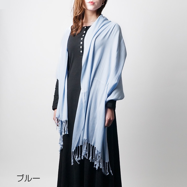 ストール レディース 大判 マフラー 薄手 上品 無地 春 夏 秋 冬 ショール 羽織 ひざ掛け ブランケット 防寒 大人 イエローグリーン ブルー ラベンダー ピンク グレー ブラック JOCOSA 送料無料 即納 8495