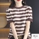 トップス　ニット ボーダー 半袖　ラウンドネック レディース 春服 夏服 新作 JOCOSA 7246
