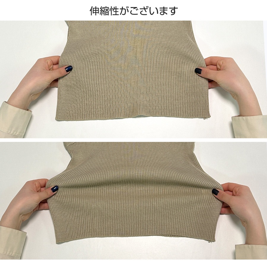 トップス ニット ノースリーブ ボーダー 無地 ラウンドネック レディース ミディ丈 フリーサイズ JOCOSA 7252