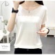サマーニット フレンチスリーブ レース編み トップス 韓国ファッション ラウンドネック 薄手 透け感 大人 キレイめ セクシー レディース 春 夏 秋 新作 ブラック 黒 ホワイト 白 ピンク ターコイズブルー 青 パープル 紫 ベージュ 茶 フリーサイズ JOCOSA 7080