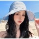 バケットハット リボン 小顔効果 日よけ UVケア 帽子 つば広 JOCOSA 9452