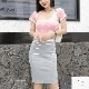 ニット 半袖 ひざ上丈 タイト アシンメトリー 春服 夏服 JOCOSA 5004　送料無料　即納