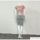 ニット 半袖 ひざ上丈 タイト アシンメトリー 春服 夏服 JOCOSA 5004　送料無料　即納