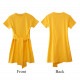 フロントリボンミニワンピース レディース 春夏秋冬 新作 半袖 ショート丈 無地 シンプル セクシー 大人可愛い デート 女子会 韓国風 韓流 ブラック 黒 イエロー 黄色 S JOCOSA 8840 送料無料 即納