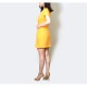 フロントリボンミニワンピース レディース 春夏秋冬 新作 半袖 ショート丈 無地 シンプル セクシー 大人可愛い デート 女子会 韓国風 韓流 ブラック 黒 イエロー 黄色 S JOCOSA 8840 送料無料 即納