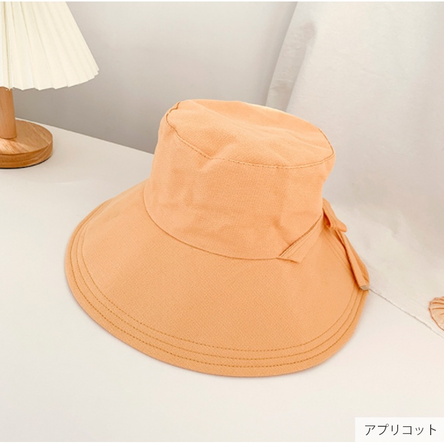バケットハット リボン 帽子 レディース 折りたたみ アジャスター付き シンプル ピクニック 春 夏 秋 新作  おしゃれ 大人 可愛い 韓国 韓国ファッション アイボリー ブラック 黒 ベージュ アプリコット ピンク フリーサイズ JOCOSA 8452