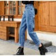 デニムパンツ 8分丈 ボトムス ストレート ポケット アジャスター 脚長 レディース 新作 春 夏 秋 ブラック グレー ライトブルー ブルー S M L XL JOCOSA 9138