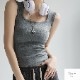 トップス ノースリーブ スクエアネック 伸縮 韓国ファッション JOCOSA 7254