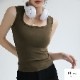 トップス ノースリーブ スクエアネック 伸縮 韓国ファッション JOCOSA 7254