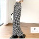 ジョガーパンツ 薄手 ワイドパンツ 夏 カジュアル ストリート ルームウェア パジャマ 部屋着 裾絞り ウエストゴム 韓国ファッション 大人 かわいい レディース 春 秋 チェック ギンガムチェック ドット ロゴ ブラック ホワイト グリーン フリーサイズ JOCOSA 8198