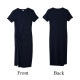 フロントギャザースリットワンピース レディース 春夏秋冬 新作 半袖 膝下 Ｔシャツ 無地 切替 タイト セクシー シンプル カジュアル おしゃれ 大人可愛い 韓国風 韓流 ブラック 黒 ダークグレー SML JOCOSA 8842 送料無料 即納
