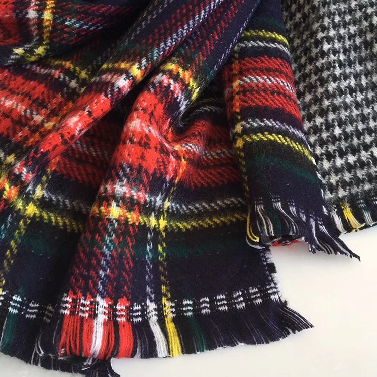ストール レディース チェック 千鳥格子 マフラー 大判 リバーシブル 厚手 起毛 タータンチェック 春 秋 冬 ショール 羽織 ひざ掛け フリンジ 防寒 大人 緑 赤 紺色 グリーン レッド アイボリー ネイビー JOCOSA 送料無料 即納 8691