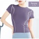 スポーツウェア トップス 半袖 ショート丈 フィットネス ヨガ レディース 無地 シンプル ライン 韓国ファッション 大人 かわいい おしゃれ シンプル ジム 春 夏 秋 ブラック ピンク パープル ブルー S M L JOCOSA 8752