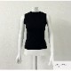 トップス ノースリーブ クルーネック 伸縮 韓国ファッション JOCOSA 7255