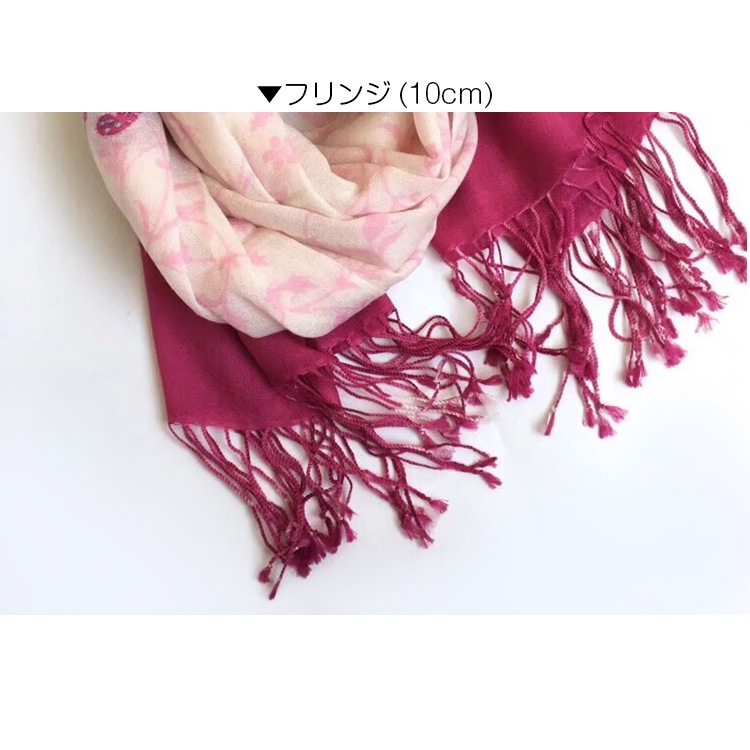 ストール レディース 大判 花柄 ウール100% 薄手 春 夏 秋 冬 ショール 羽織 ひざ掛け ブランケット 上品 ピンク パープル グレー JOCOSA 送料無料 即納 8698