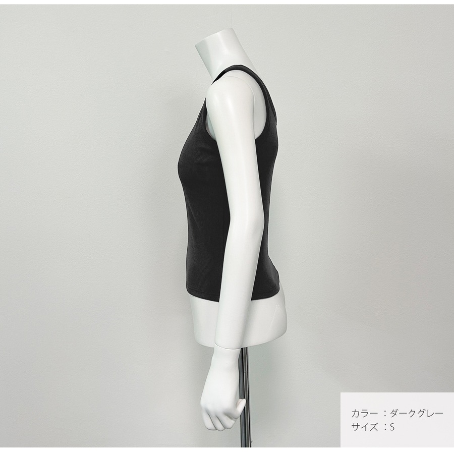 トップス ノースリーブ Vネック ミディ丈 伸縮 JOCOSA 7256