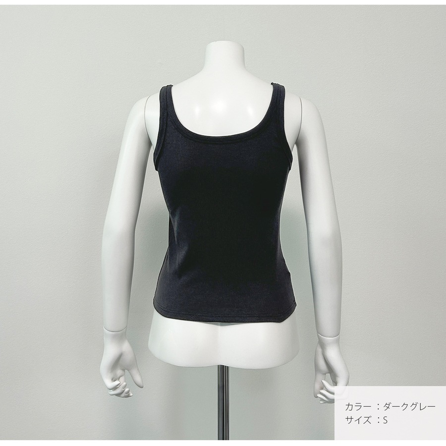 トップス ノースリーブ Vネック ミディ丈 伸縮 JOCOSA 7256