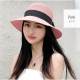 麦わら帽子 リボン 帽子 レディース ストローハット シンプル ピクニック 春 夏 秋 新作  おしゃれ 大人 可愛い 韓国 韓国ファッション ブルー 青 ピンク ベージュ フリーサイズ JOCOSA 8451