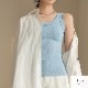 トップス ノースリーブ ニット タンクトップ ラウンドネック ミディ丈 伸縮 韓国ファッション レディース ML JOCOSA 7257