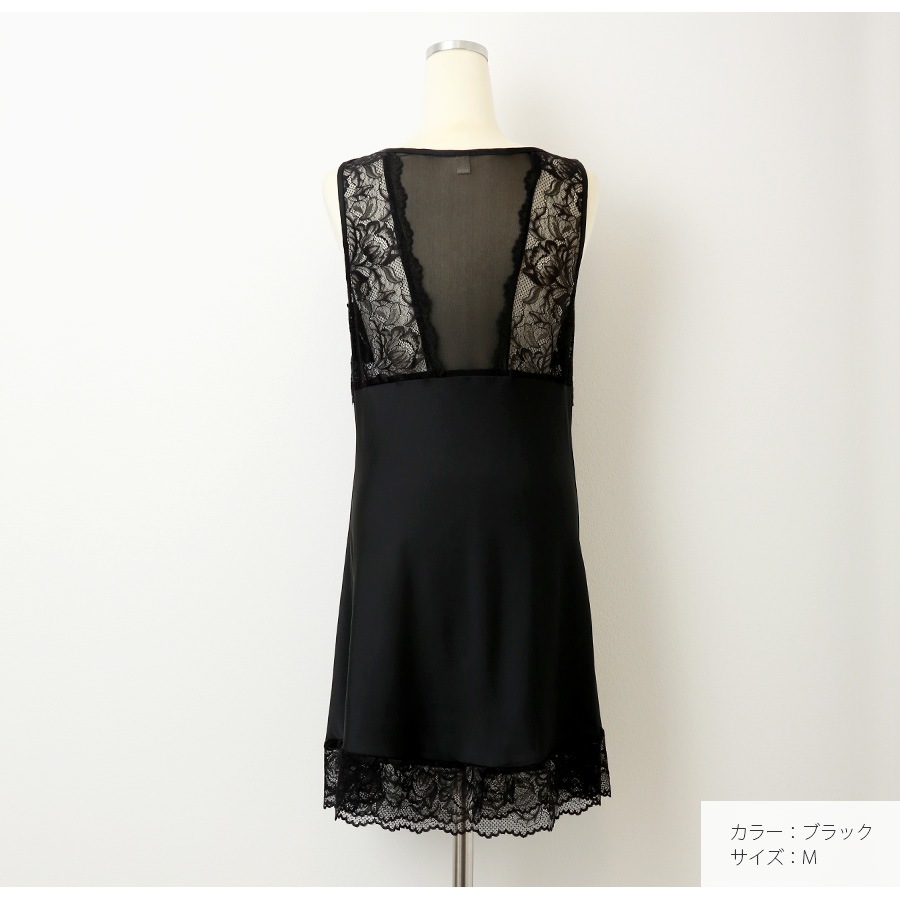 ルームウェア パジャマ レース キャミソールワンピース 韓国ファッション レディース 春 夏 秋 冬 新作 ブラック ピンク レッド ブルー アイボリー M L XL JOCOSA 6215