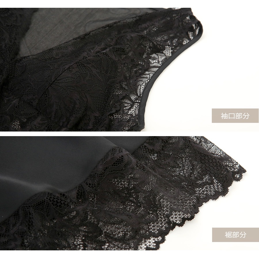 ルームウェア パジャマ レース キャミソールワンピース 韓国ファッション レディース 春 夏 秋 冬 新作 ブラック ピンク レッド ブルー アイボリー M L XL JOCOSA 6215