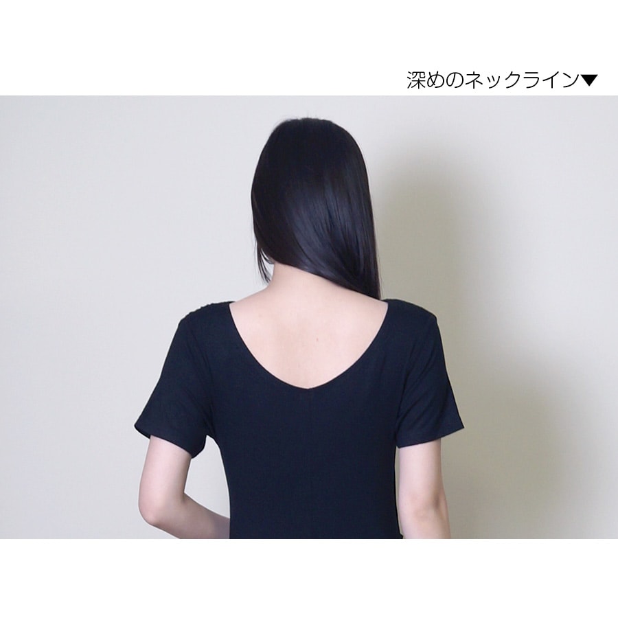 カシュクールマキシワンピース レディース 春夏秋冬 新作 半袖 Vネック ロング オフショルダー リボン フレア 無地 肌見せ セクシー シンプル パーティー デート 大人 可愛い 韓国 韓流 ブラック 黒 SML JOCOSA 8846 送料無料 即納