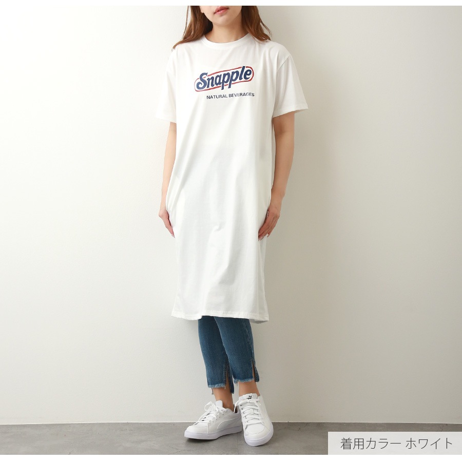 ロゴ ワンピース ミドル丈 半袖 スポーツ風 ゆったり Aライン シンプル カジュアル 韓国ファッション レディース 春 夏 秋 ブラック ホワイト ネイビー M L XL JOCOSA 9264