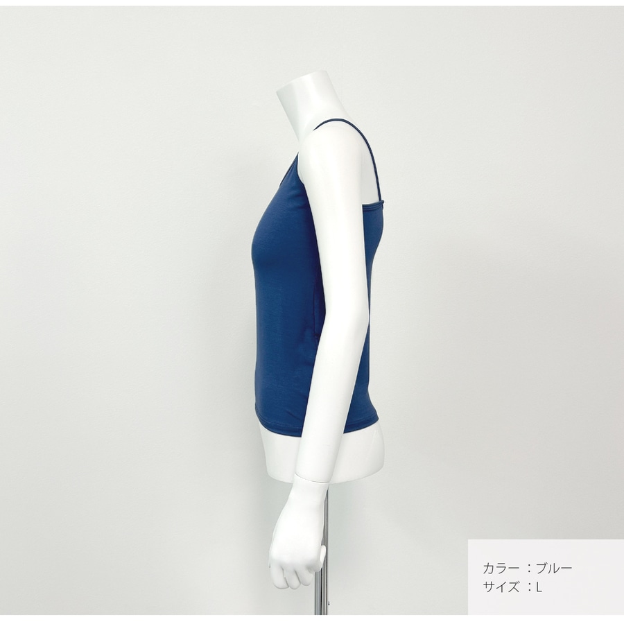 トップス ノースリーブ キャミソール スクエアネック ミディ丈 伸縮 韓国ファッション レディース ML JOCOSA 7260