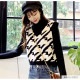 ニットベスト 格子 トップス 韓国ファッション 韓国 大人 Vネック シンプル ストリート レイヤード レディース 春 夏 秋 冬 新作 ブラック 黒 ブラウン 茶 フリーサイズ JOCOSA 7057