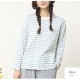 ボーダー トップス 長袖 薄手 プルオーバー ベーシック デイリー 着回し 韓国ファッション レディース 春 夏 秋 新作 ブルー ネイビー イエロー フリーサイズ JOCOSA 7182