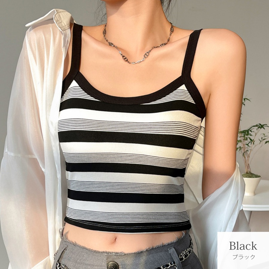 トップス ノースリーブ ニット ショート丈 タンクトップ リブニット レディース 春服 夏服 フリーサイズ JOCOSA 7261