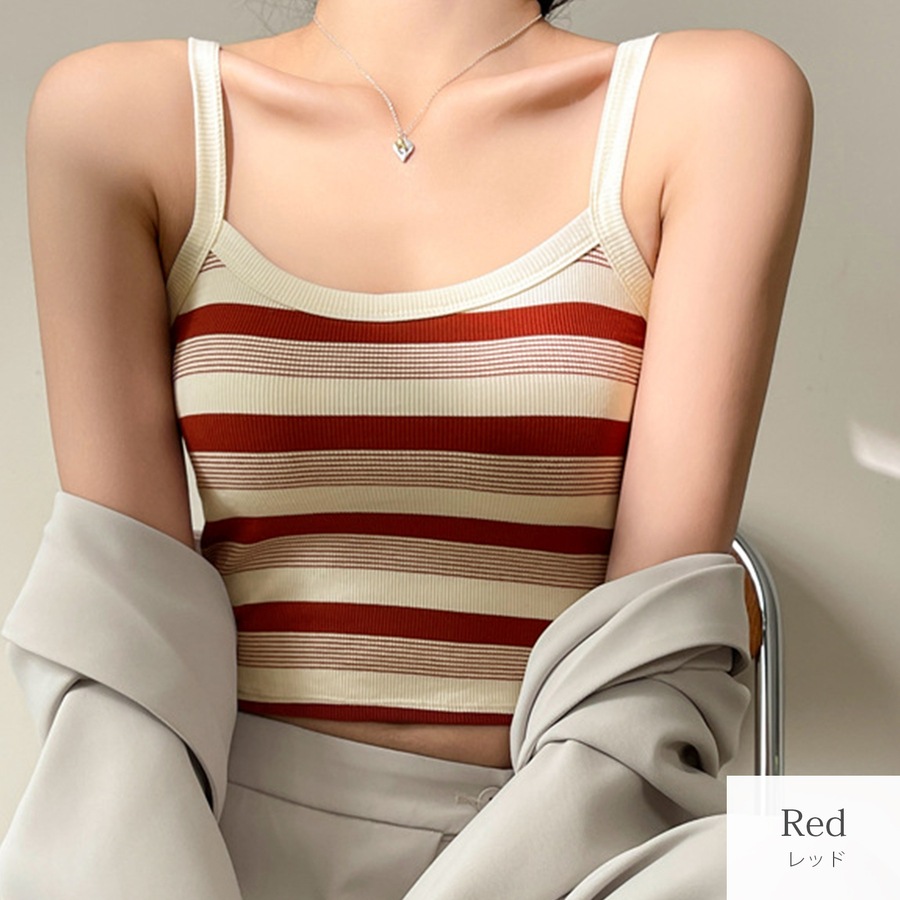 トップス ノースリーブ ニット ショート丈 タンクトップ リブニット レディース 春服 夏服 フリーサイズ JOCOSA 7261